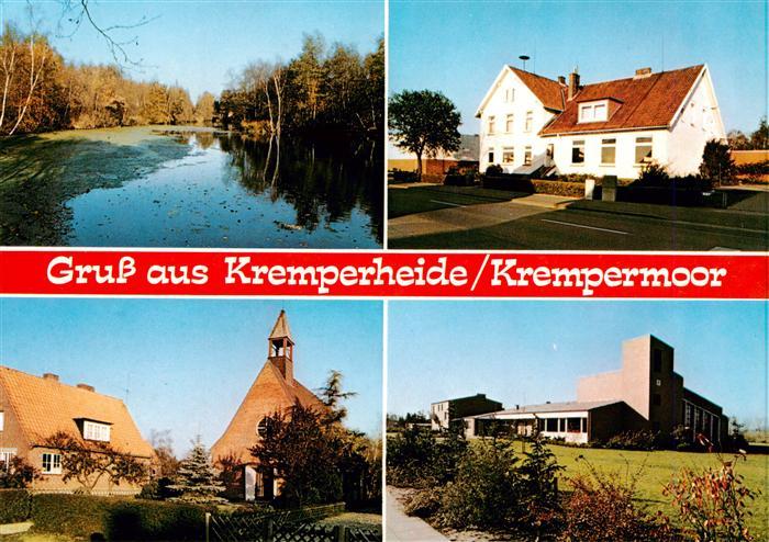 Kremperheide Teich Wohnhaus Kirche Schule