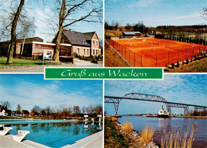 Wacken Gasthaus Tennisplatz Schwimmbad Hochbruecke ueber Nord-Ostsee-Kanal