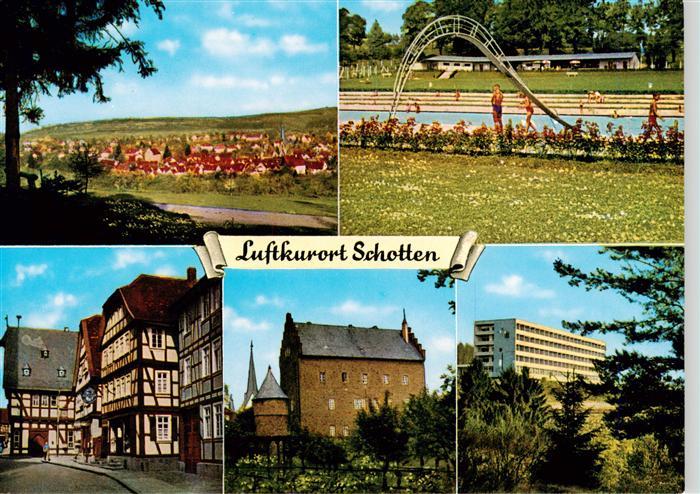 Schotten Hessen Panorama Schwimmbad Fachwerkbauten Rathaus Schloss Hessenklinik