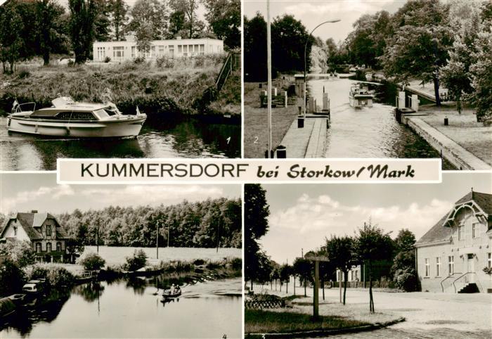 Kummersdorf Storkow Mark Storkower Kanal Schleuse Dorfstrasse Blick von der Brue