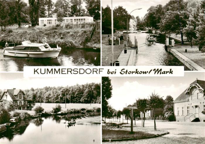 Kummersdorf Storkow Mark Storkower Kanal Schleuse Dorfstrasse Blick von der Brue