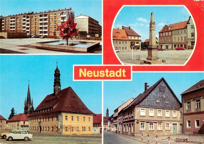 Neustadt Sachsen Friedrich Engels Strasse Postmeilensaeule Rathaus Bahnhofstrass