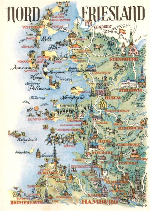 Nord Friesland Gebietskarte