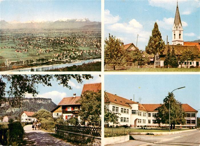 Lauterach Vorarlberg Panorama Kirche Ortspartie Schule