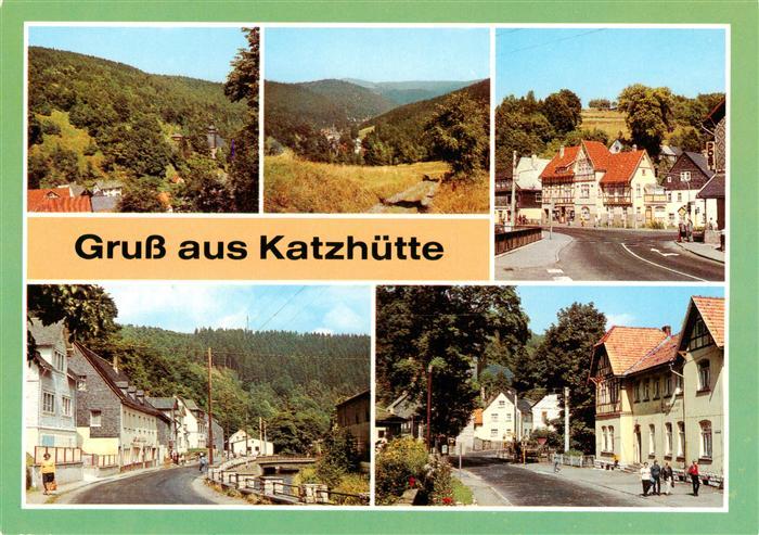 Katzhuette Thueringen Panorama Schwarzatal Bahnhofstrasse Oelzer Strasse Eisfeld