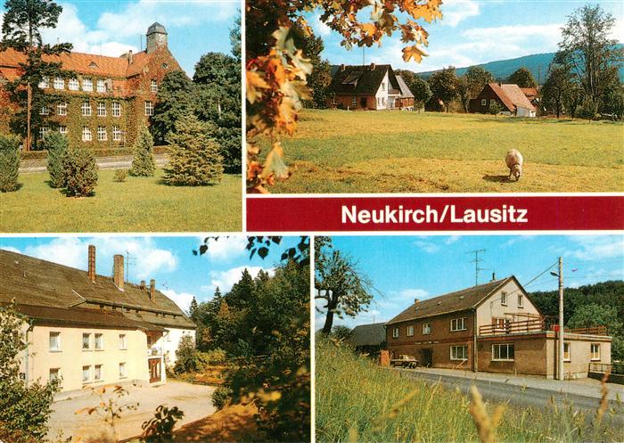 Neukirch  Lausitz Polytech Oberschule Teilansicht mit Valtenberg Jugendherberge