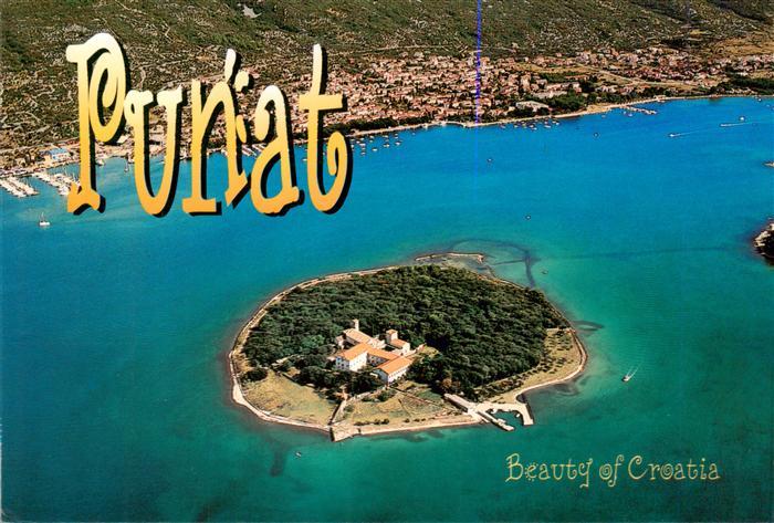 Punat Otok Kosljun Croatia Fliegeraufnahme