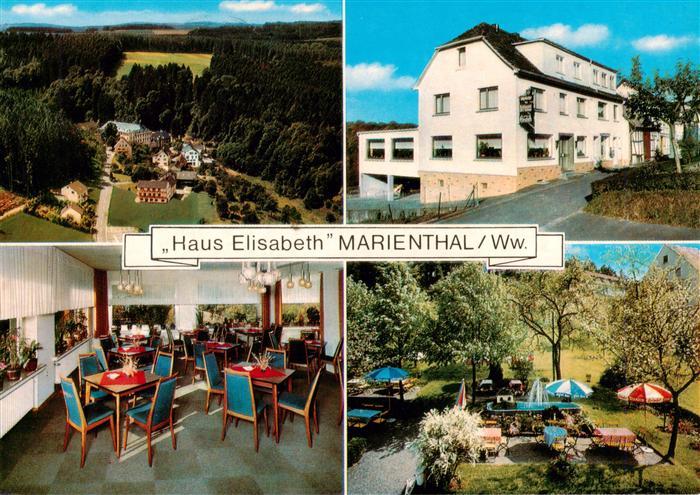 Marienthal Westerwald Haus Elisabeth Pension Restaurant Gastraum Gartenterrasse