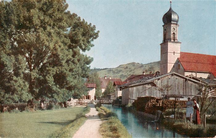 OBERAMMERGAU Bayern Am Muehlbach Kirche