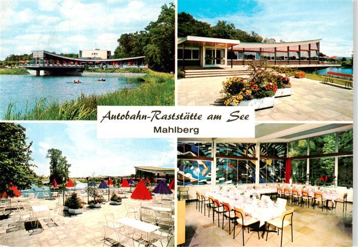 Mahlberg Baden Autobahn Raststaette am See Gastraum Seeterrasse