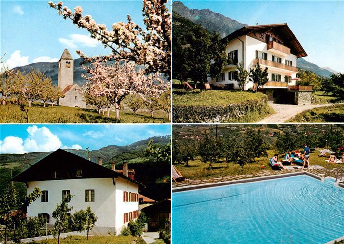 Naturns Naturno Suedtirol IT Garni Oberreindlhof mit St Prokulus Schwimmbad