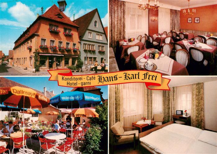 Rothenburg  Tauber Konditorei Cafe Hotel garni Hans Karl Frei Gaststube Terrasse