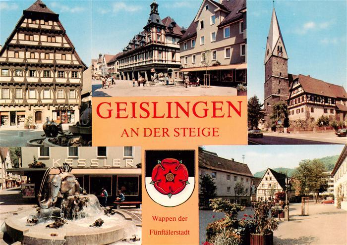 Geislingen  Steige Alter Zoll Glockenspiel Stadtkirche Forellenbrunnen Fussgaeng