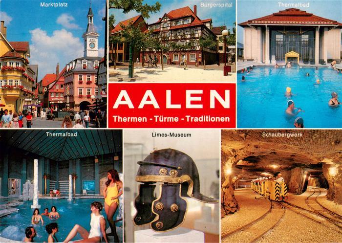 Aalen BW Marktplatz Buergerspital Thermalbad Limes Museum Schaubergwerk