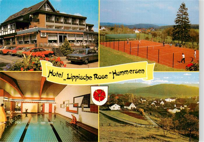 Hummersen Hotel Lippische Rose Hallenbad Tennisplatz Panorama