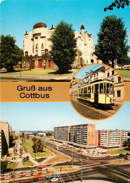 Cottbus Theater Historische Strassenbahn Stadtring