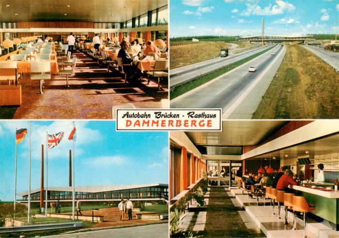 Holdorf Niedersachsen Autobahn Brueckenrasthaus Dammer Berge Gastraeume Theke