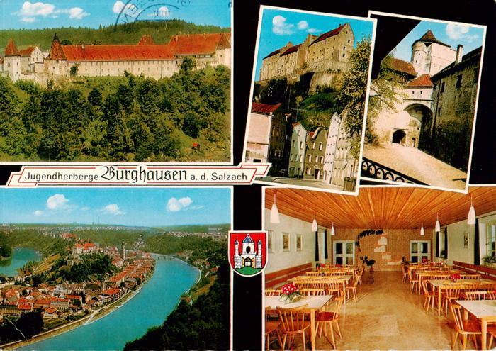 Burghausen  Salzach Oberbayern Jugendherberge Burghausen Schloss Restaurant Flie