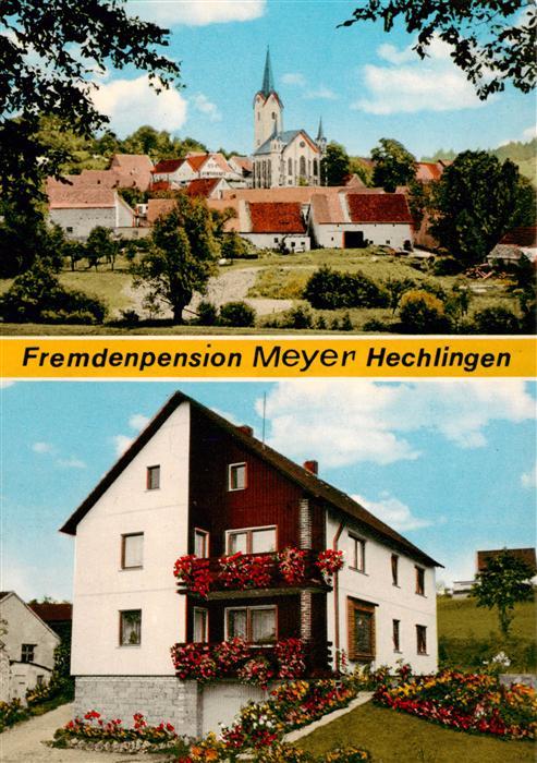 Hechlingen See Fremdenpension Meyer Kirche Ortsansicht