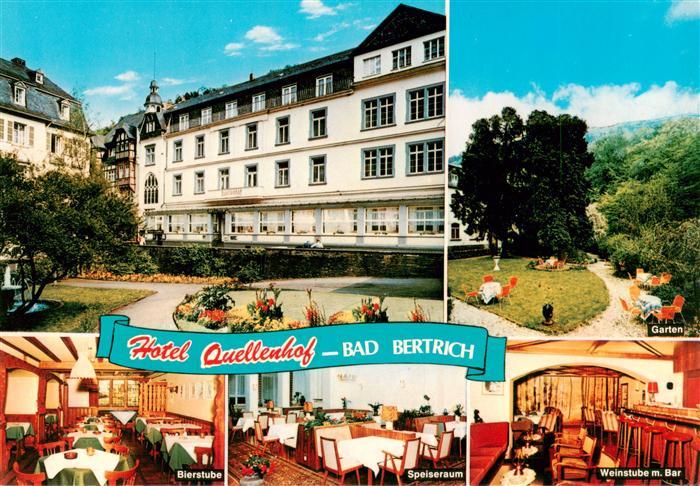 Bad Bertrich Hotel Quellenhof Bierstube Speiseraum Garten Weinstube mit Bar