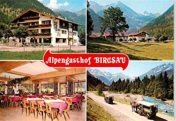 Birgsau Oberstdorf Alpengasthof Birgsau Gastraum Pferdewagen Panorama