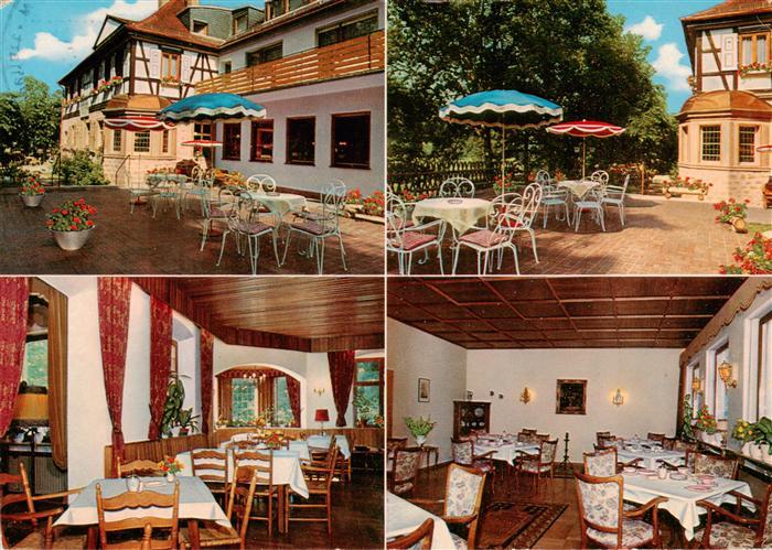 Mespelbrunn Schlossgaststaette Pension Mespelbrunn Gastraeume