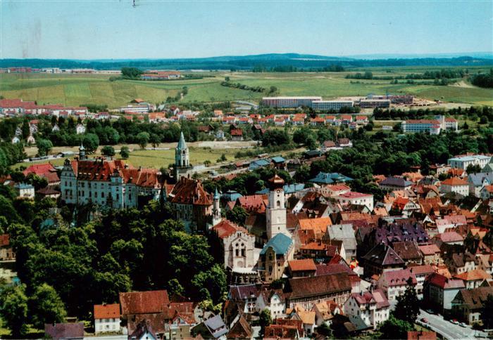 Sigmaringen Altstadtkern mit dem Schloss des Fuersten von Hohenzollern Fliegerau