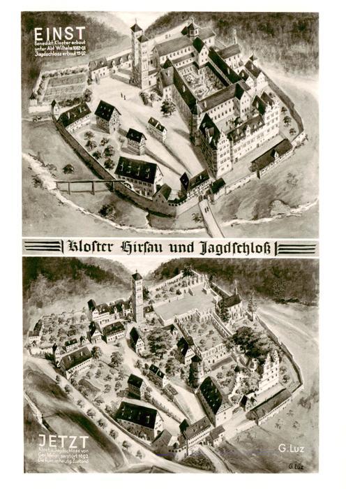 Hirsau Kloster Hirsau und Jagdschloss Einst und Jetzt Fliegeraufnahmen