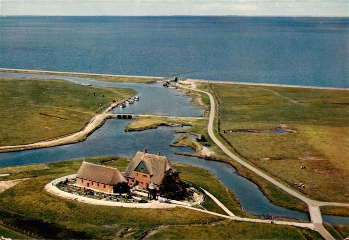 Hallig Hooge Kirchwarft Fliegeraufnahme