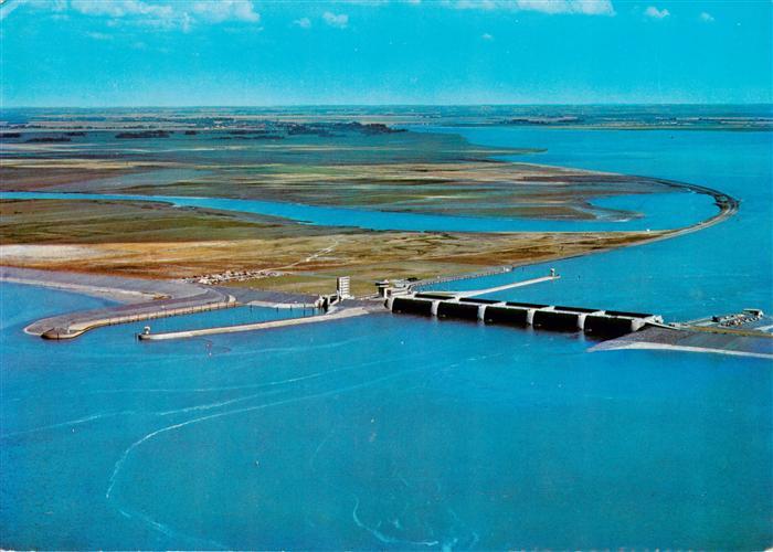 Eiderstedt Eiderdamm mit Sperrwerk Fliegeraufnahme