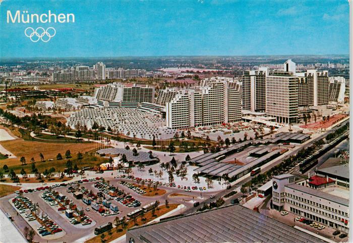 Muenchen Bayern Olympisches Dorf Fliegeraufnahme