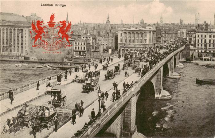 London  UK London Bridge Tucks Post Card Heraldie View Postcard No. 2175