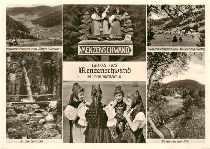 Menzenschwand Panorama Schwarzwald Schild Holzschnitzerein Schlucht Wasserfall T