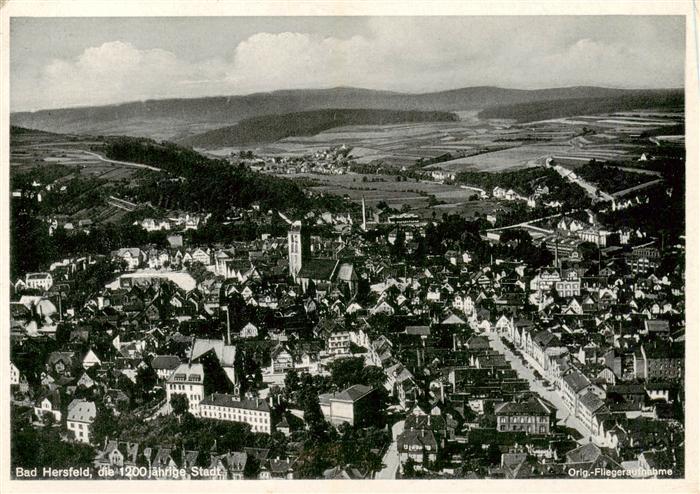 Bad Hersfeld Panorama 1200jaehrige Stadt Original Fliegeraufnahme