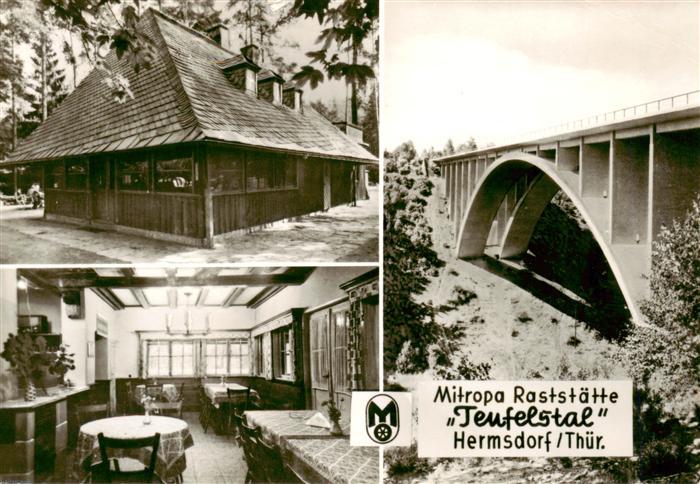 Hermsdorf Thueringen Mitropa Raststaette Teufelstal Gastraum Bruecke