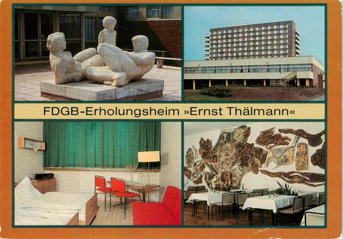 Rheinsberg FDGB Erholungsheim Ernst Thaelmann Plastik Gaestezimmer Urlauberresta