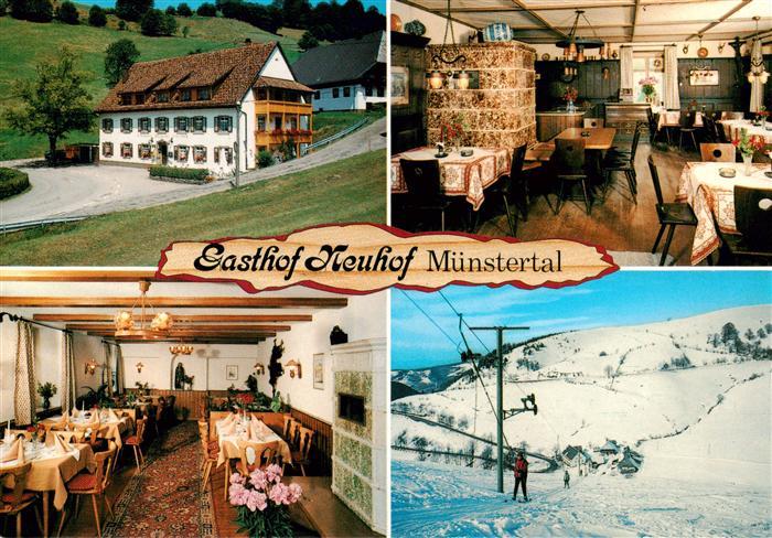 Muenstertal Schwarzwald Gasthof Pension Neuhof Wintersport im Belchengebiet Sch