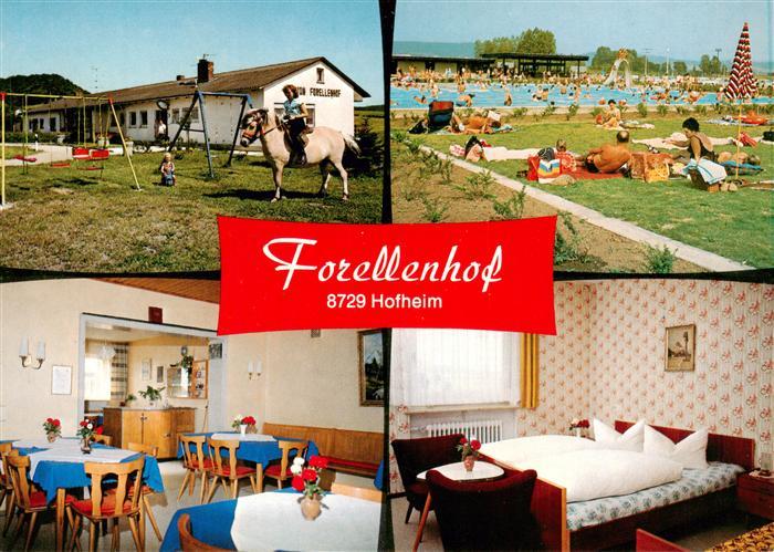 Hofheim Unterfranken Urlaub auf dem Lande Pension Forellenhof Reiten Freibad