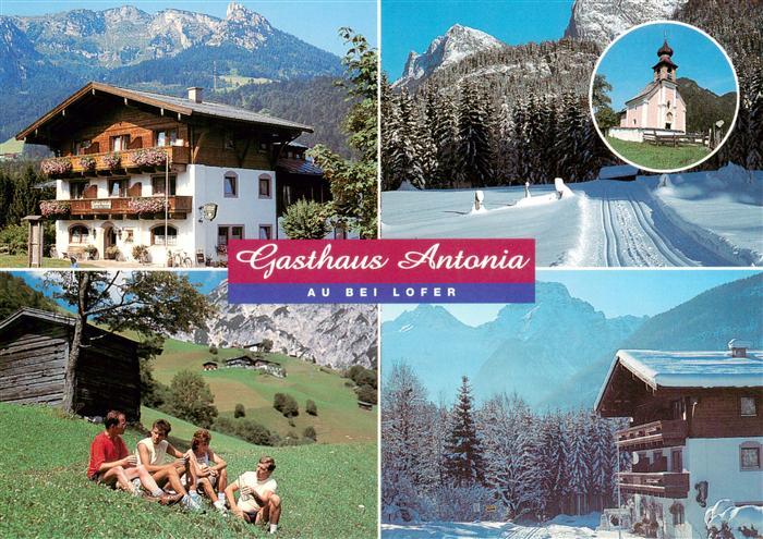 Lofer AT Gasthaus Antonia Landschaft Winterzauber Loferer Steinberge Kapelle