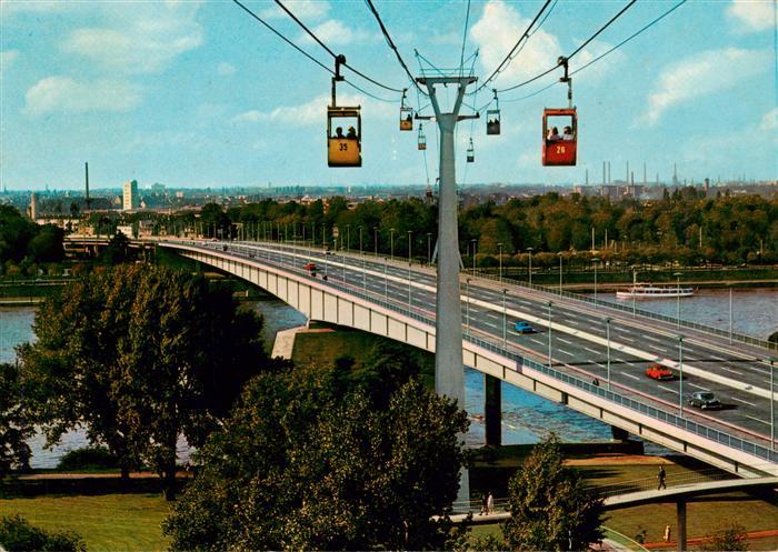 Koeln  Rhein Zoobruecke mit Rheinseilbahn