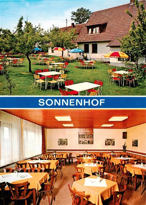 Pferch Ausflugsgaststaette Sonnenhof Gastraum Gartenterrasse