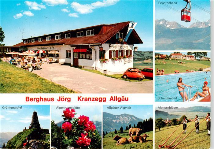 Kranzegg Berghaus Joerg Gruentenbahn Schwimmbad Gruentengipfel Allgaeuer Alpvieh