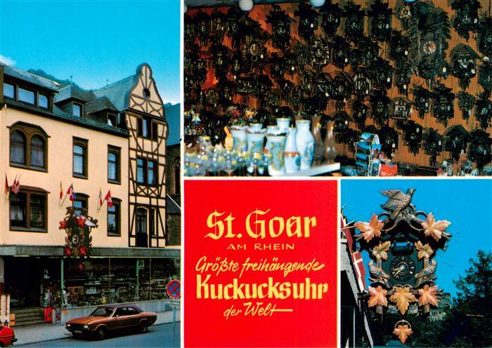 St Goar Rhein Ortspartie Groesste freihaengende Kuckucksuhr