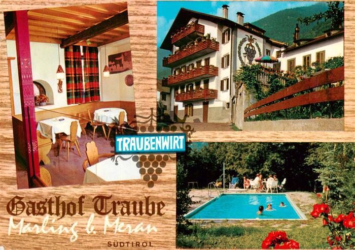 Marling Marlengo IT Gasthof Traube Gaststube Freibad