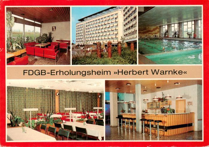 Klink Waren FDGB Erholungsheim Herbert Warnke Gastraeume Bar Hallenbad