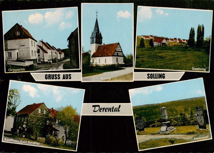 Derental Ortspartie Kirche Siedlung Kaufhaus Schaefer Ehrenmal