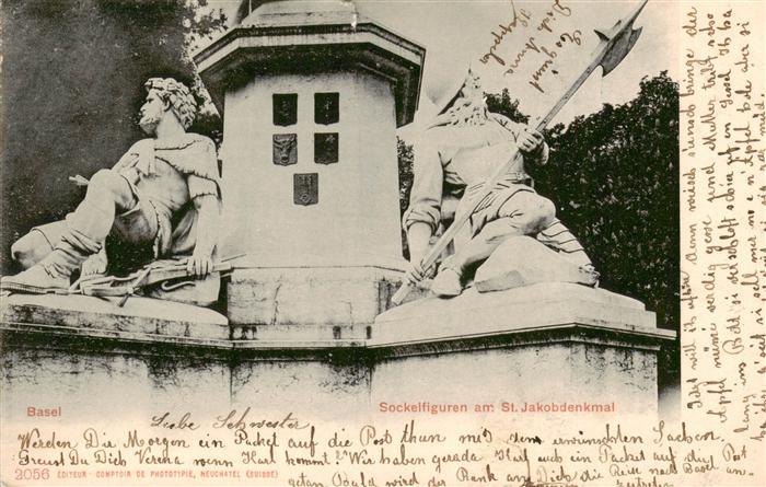 Basel BS Sockelfiguren am St. Jackobdenkmal