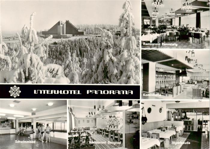 Oberhof Thueringen Interhotel Panorama Restaurant Rennsteig Kaminhalle Schwimmba