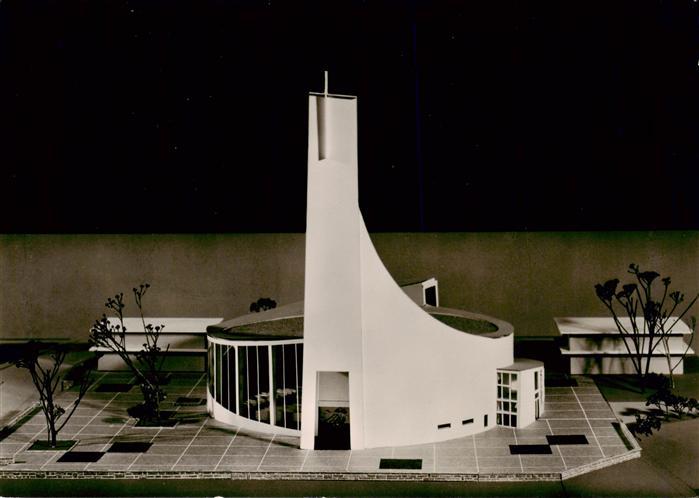 LoeRRACH Baden BW Kath Kirche St Peter mit Kindergarten und Pfarrhaus Modell