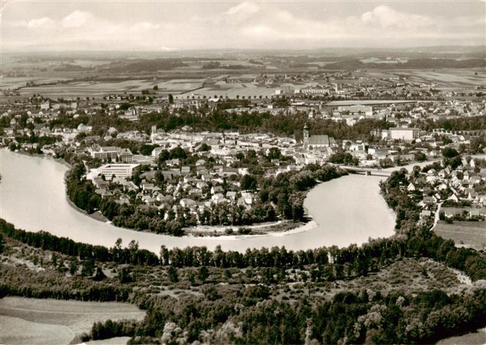 Muehldorf  Inn Fliegeraufnahme mit Innschleife